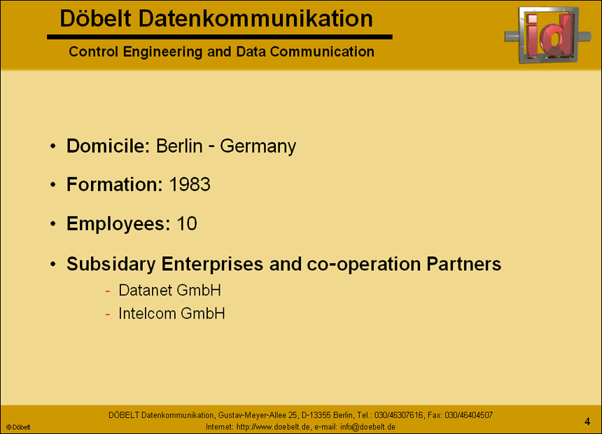 Dbelt Datenkommunikation - Product Presentation: company - Slide 4