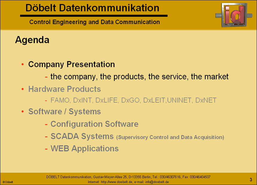Dbelt Datenkommunikation - Product Presentation: company - Slide 3