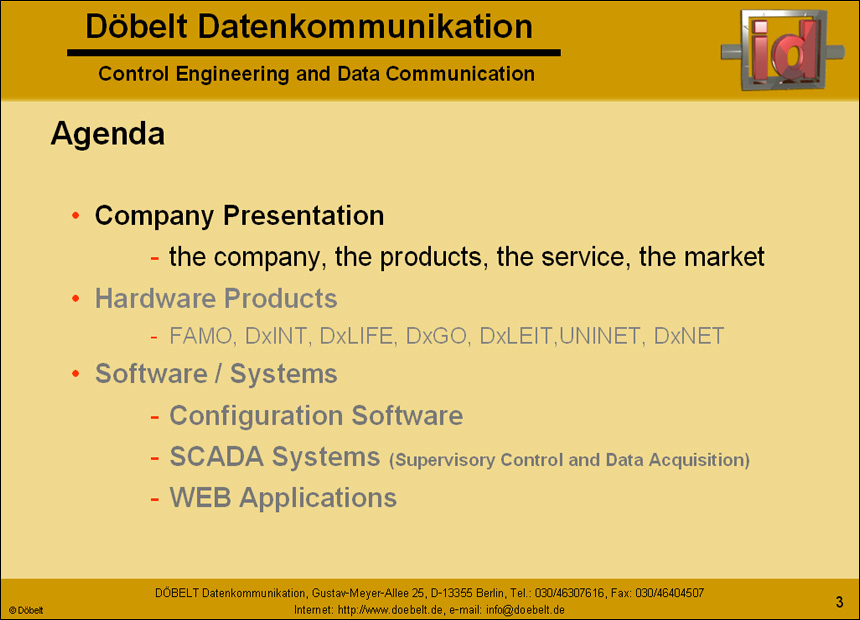Dbelt Datenkommunikation - Product Presentation: company - Slide 3