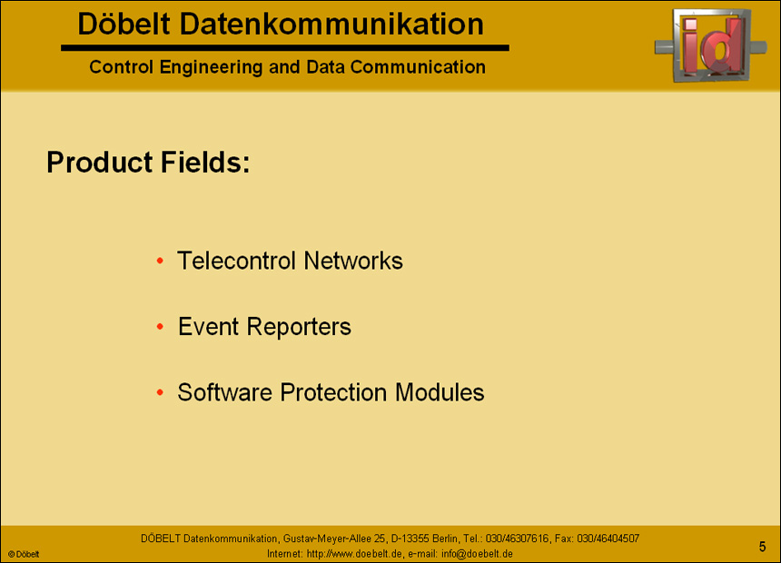 Dbelt Datenkommunikation - Product Presentation: company - Slide 5