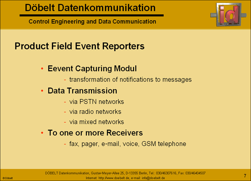 Dbelt Datenkommunikation - Product Presentation: company - Slide 7