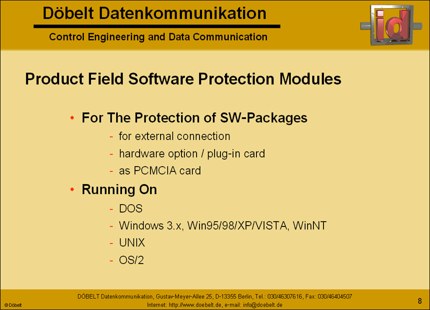 Dbelt Datenkommunikation - Product Presentation: company - Slide 8