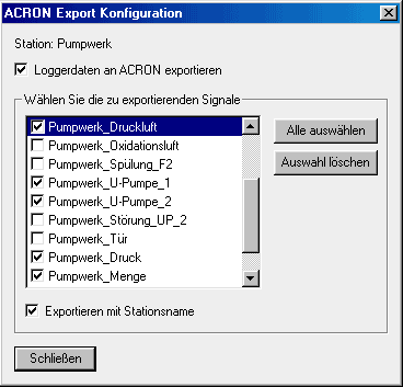 Screenshot 13: ACRON export settings