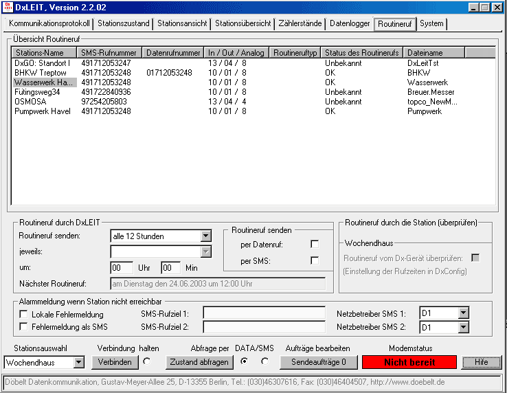 Screenshot 16: routine call configuration